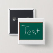Badge Carré 5 Cm Test Chalkboard School (Devant & derrière)
