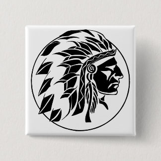 Badge Carré 5 Cm Tête de chef indien