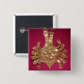 Badge Carré 5 Cm Tête de méduse, du Pérou (Devant & derrière)