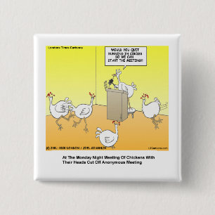 Badge Carré 5 Cm Tête de poule Anonyme Dons de Cartoon & Tee - shir