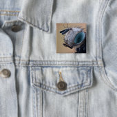 Badge Carré 5 Cm Tête d'insecte rapprochée (En situation)