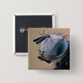 Badge Carré 5 Cm Tête d'insecte rapprochée (Devant & derrière)