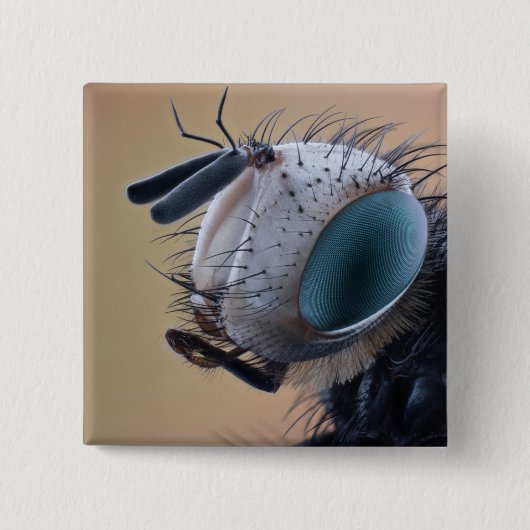 Badge Carré 5 Cm Tête d'insecte rapprochée (Devant)