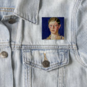 Badge Carré 5 Cm Tête d'un jeune homme (En situation)