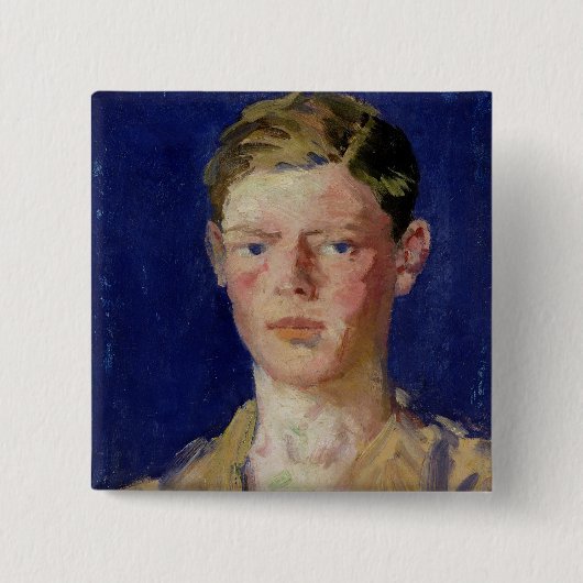 Badge Carré 5 Cm Tête d'un jeune homme (Devant)