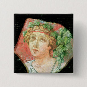 Badge Carré 5 Cm Tête d'une bacchante