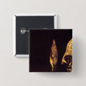 Badge Carré 5 Cm Tête Knapped de hache ou de lance (Devant & derrière)