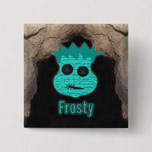 Badge Carré 5 Cm Têtes vaudou ~ Grotte