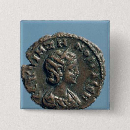 Badge Carré 5 Cm Tetrachm de Zenobia, reine de Palmyra (Devant)