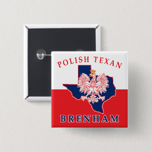Badge Carré 5 Cm Texan polonais de Brenham