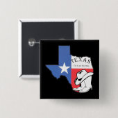 Badge Carré 5 Cm Texas : Drapeau et silhouette du Texas (Devant & derrière)
