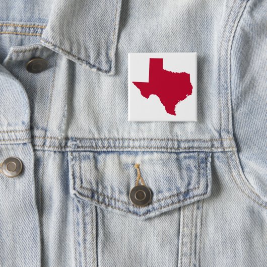 Badge Carré 5 Cm Texas en rouge (En situation)