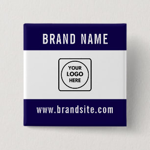 Badge Carré 5 Cm Texte de logo d'entreprise personnalisé pour la ma