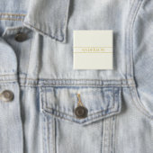 Badge Carré 5 Cm Texte personnalisable simple et élégant | Or blanc (En situation)