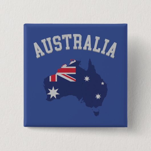 Badge Carré 5 Cm Texture Look Australie Drapeau Carte & Texte (Devant)