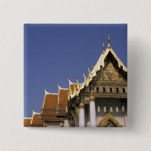 Badge Carré 5 Cm Thaïlande, Bangkok. Le soleil du matin se reflète