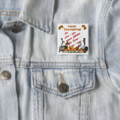 Badge Carré 5 Cm Thanksgiving Ducks (En situation)