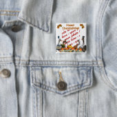Badge Carré 5 Cm Thanksgiving Ducks (En situation)
