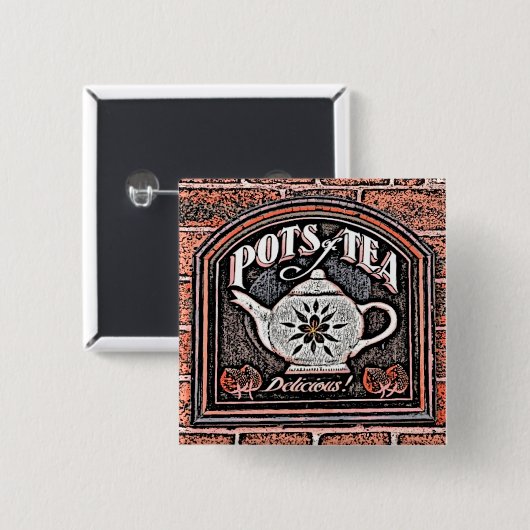 BADGE CARRÉ 5 CM THÉ (Devant & derrière)