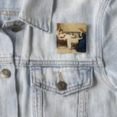 Badge Carré 5 Cm Thé d'après-midi (En situation)