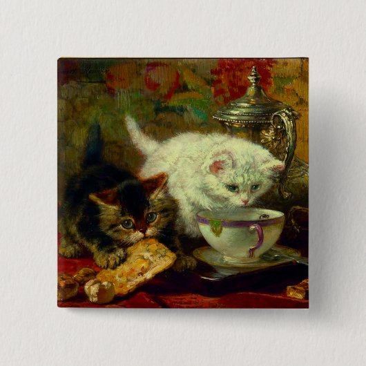 Badge Carré 5 Cm Thé des chatons (Devant)