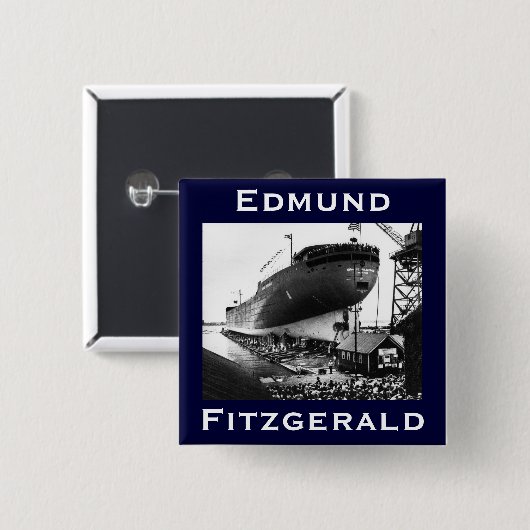 Badge Carré 5 Cm The Edmund Fitzgerald (Devant & derrière)