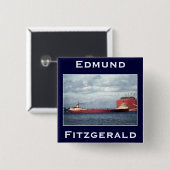 Badge Carré 5 Cm The Edmund Fitzgerald (Devant & derrière)