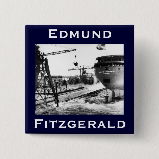 Badge Carré 5 Cm The Edmund Fitzgerald (Devant)