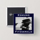 Badge Carré 5 Cm The Edmund Fitzgerald (Devant & derrière)