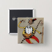 Badge Carré 5 Cm "The HM Woggle-Bug TE" par John R Neill (Devant & derrière)