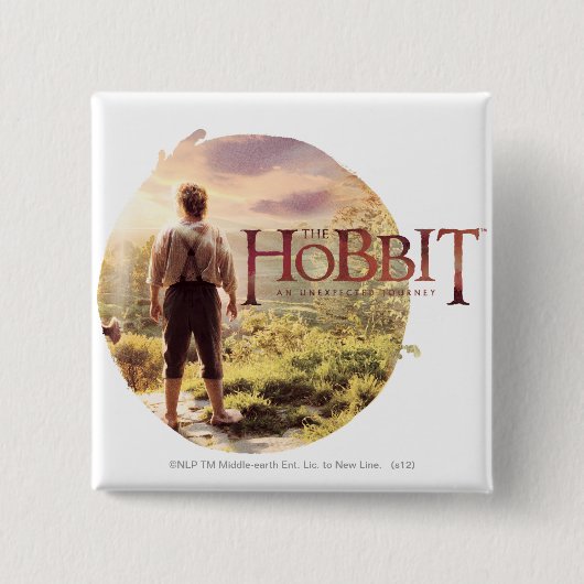 Badge Carré 5 Cm The Hobbit Logo with BILBO BAGGINS™ Back (Devant)