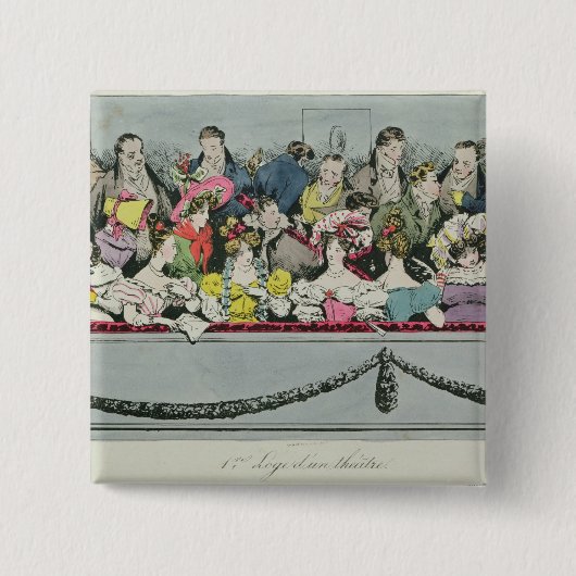 Badge Carré 5 Cm Théâtre de d'un de Loge de première (Devant)