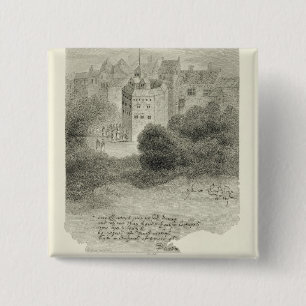 Badge Carré 5 Cm Théâtre de The Globe, Bankside, Southwark, aprè