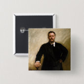 Badge Carré 5 Cm Théodore Roosevelt (Devant & derrière)