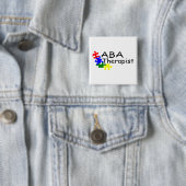 Badge Carré 5 Cm Thérapeute d'aba (pp) (En situation)
