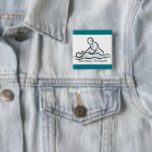Badge Carré 5 Cm thérapeute de massage (En situation)