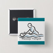Badge Carré 5 Cm thérapeute de massage (Devant & derrière)
