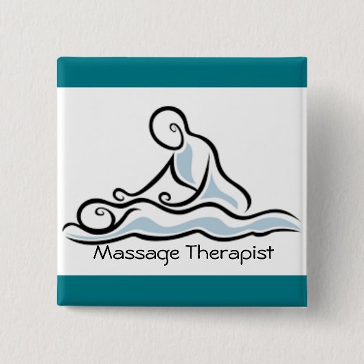 Badge Carré 5 Cm thérapeute de massage (Devant)