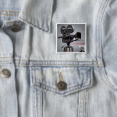 Badge Carré 5 Cm Thomas Edison « Une fois de plus » (En situation)