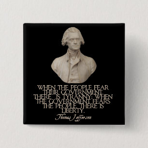 Badge Carré 5 Cm Thomas Jefferson sur la liberté et la tyrannie