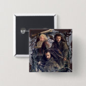 Badge Carré 5 Cm Thorin, Kili et Balin Graphique (Devant & derrière)