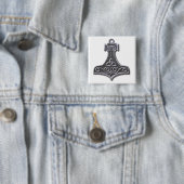 Badge Carré 5 Cm Thor's Hammer-silver (En situation)