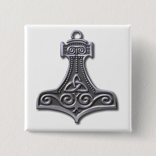 Badge Carré 5 Cm Thor's Hammer-silver (Devant)