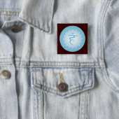 Badge Carré 5 Cm Throat Chakra - Bleu clair (En situation)