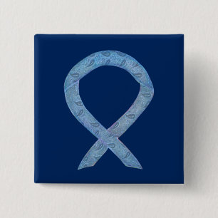 Badge Carré 5 Cm Thyroid Sensibilisation à la maladie Paisley Ruban