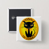 Badge Carré 5 Cm Tic blanc ou traitement? Chat (Devant & derrière)