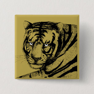 BADGE CARRÉ 5 CM TIGER