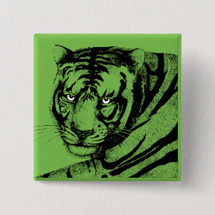 BADGE CARRÉ 5 CM TIGER
