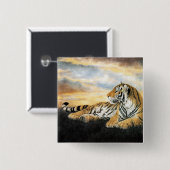 Badge Carré 5 Cm Tiger Dawn (Devant & derrière)