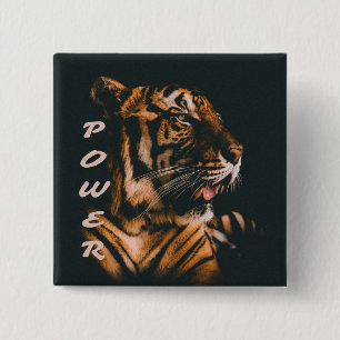 Badge Carré 5 Cm Tiger - Tiger - Tiger Motivation